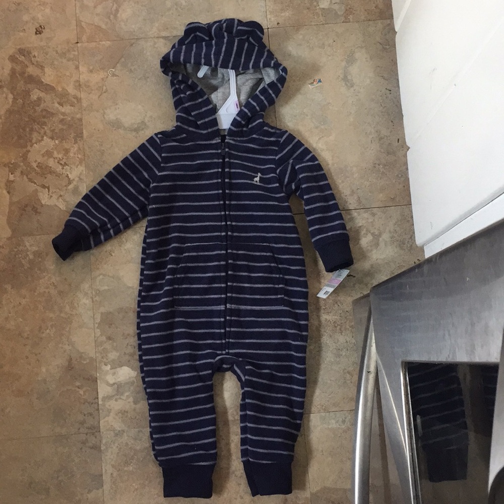 Carter’s coverall navy stripe